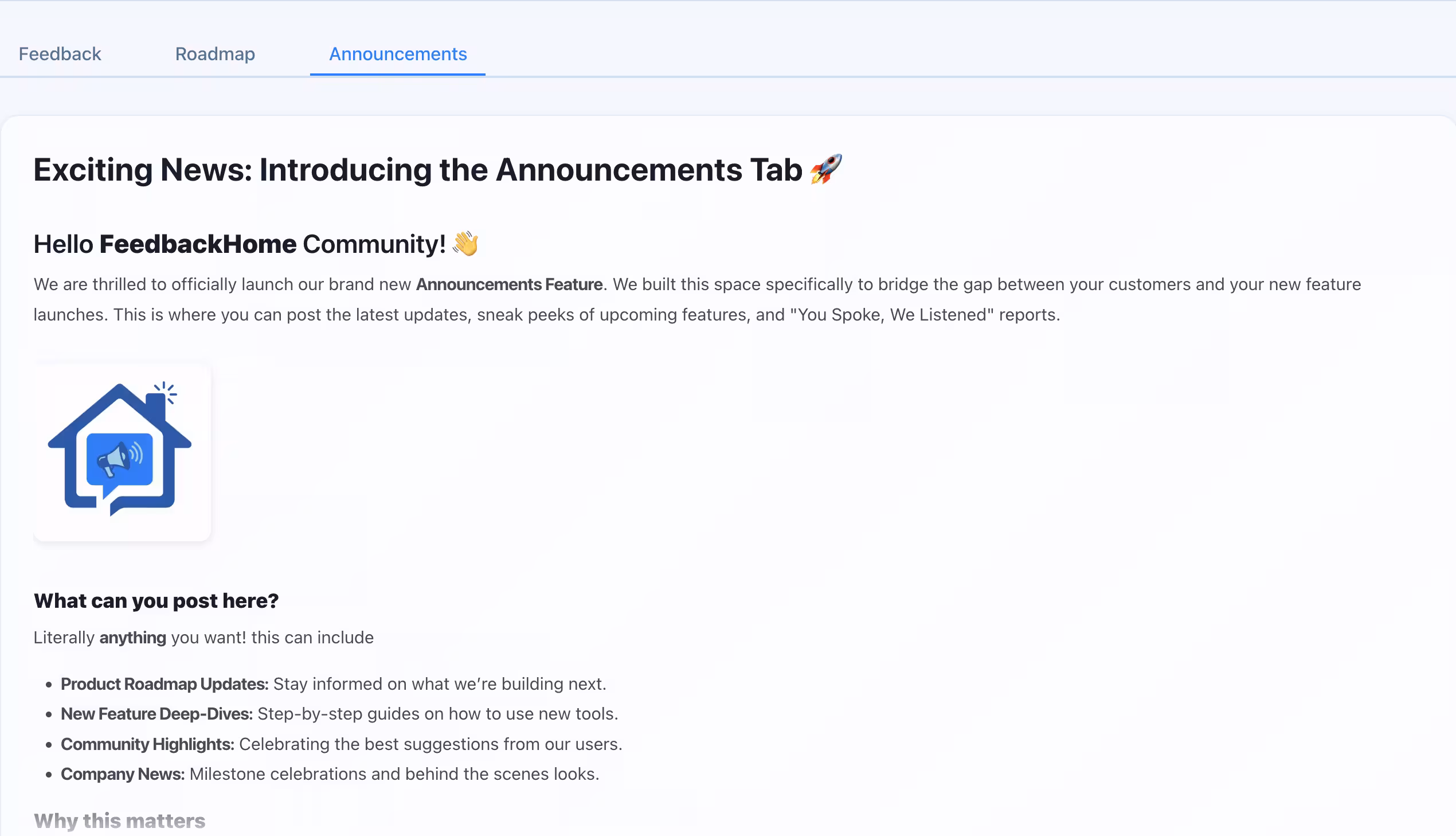 Announcements Editor